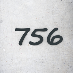 Domovní číslo - samostatné číslice - PSACÍ - 3 číslice